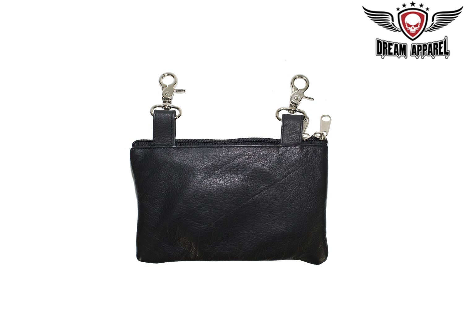 All Naked Cowhide Leather Belt Bag with Hot Pink Skull and Wings