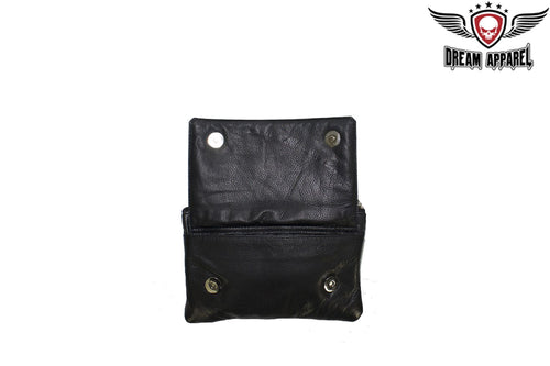 All Naked Cowhide Leather Belt Bag with Hot Pink Skull and Wings