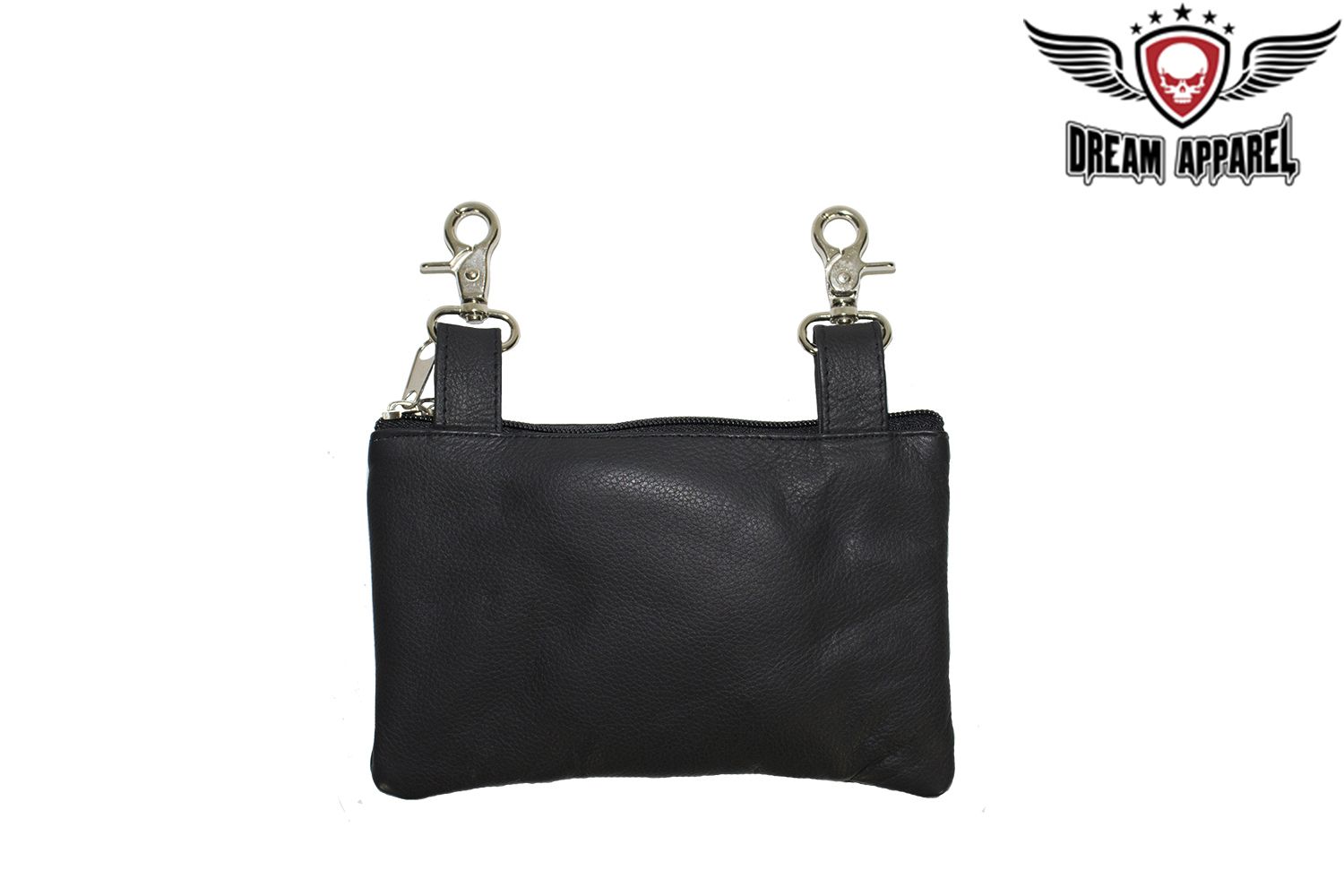 All Naked Cowhide Leather Belt Bag with Purple Skull and Wings