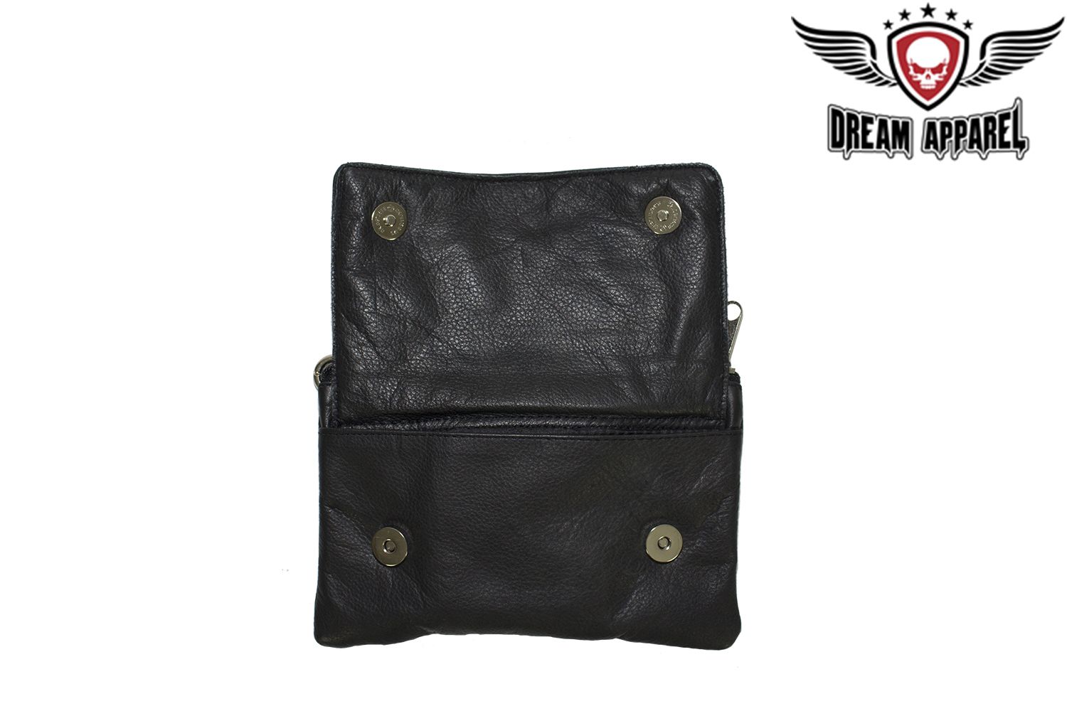 All Naked Cowhide Leather Belt Bag with Purple Skull and Wings