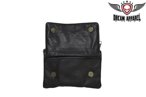 All Naked Cowhide Leather Belt Bag with Purple Skull and Wings