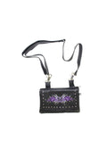 All Naked Cowhide Leather Purple Butterfly Belt Bag