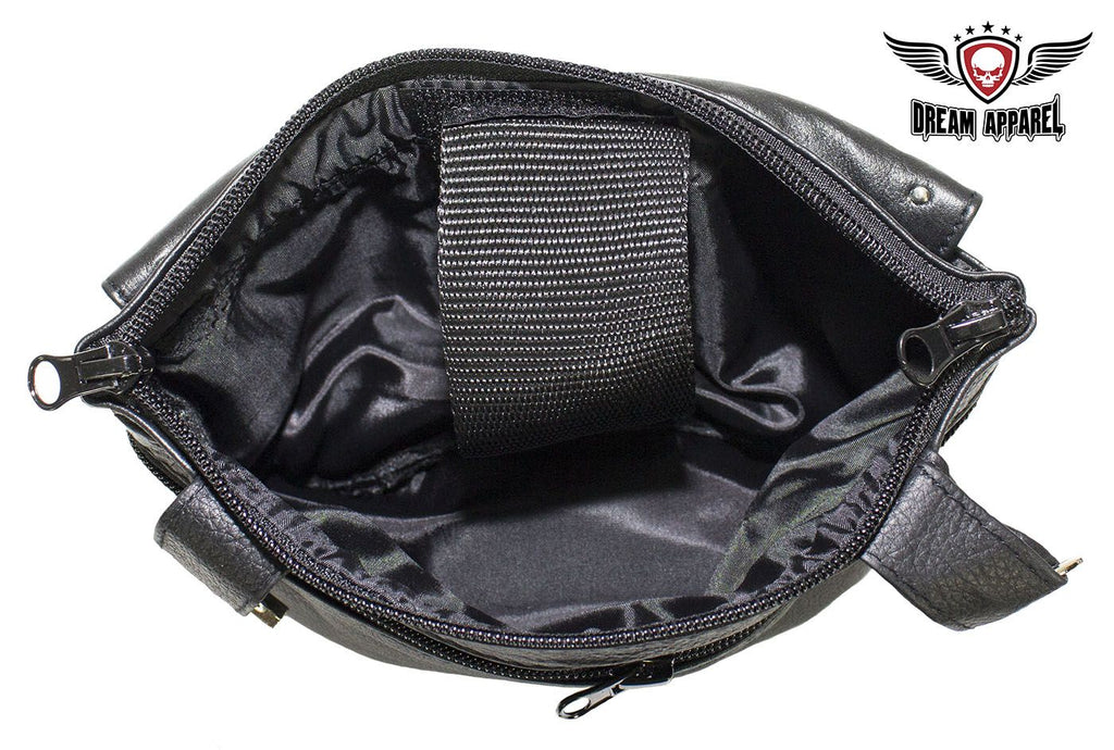 Black All Naked Cowhide Leather Gun Holster Belt Bag