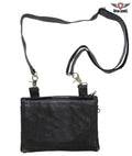 Black All Naked Cowhide Leather Gun Holster Belt Bag