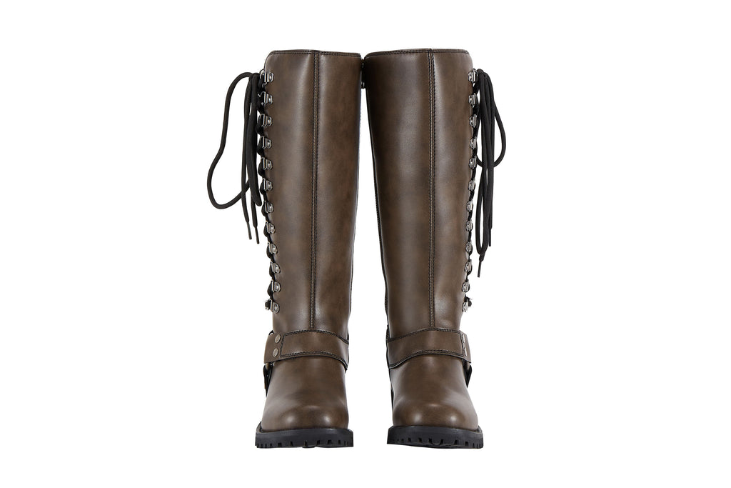 Dream Apparel® Women Biker Long Boots with Laces