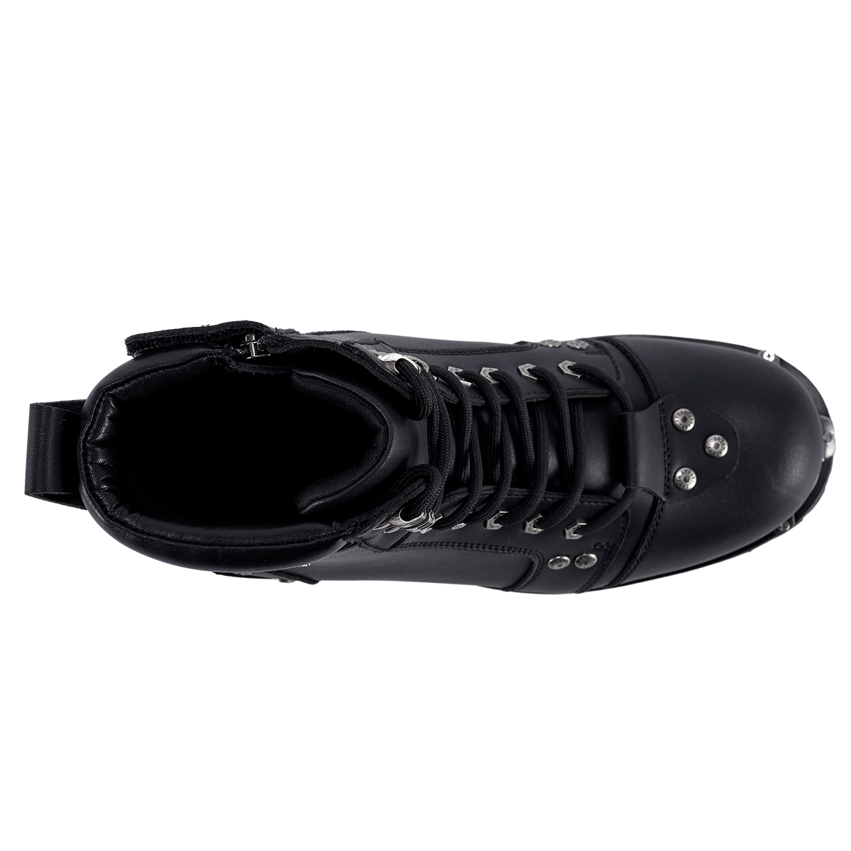 Dream Apparel Men's Motorcycle Riding Boots Waterproof Black Faux Leather Side Zipper Low Heel