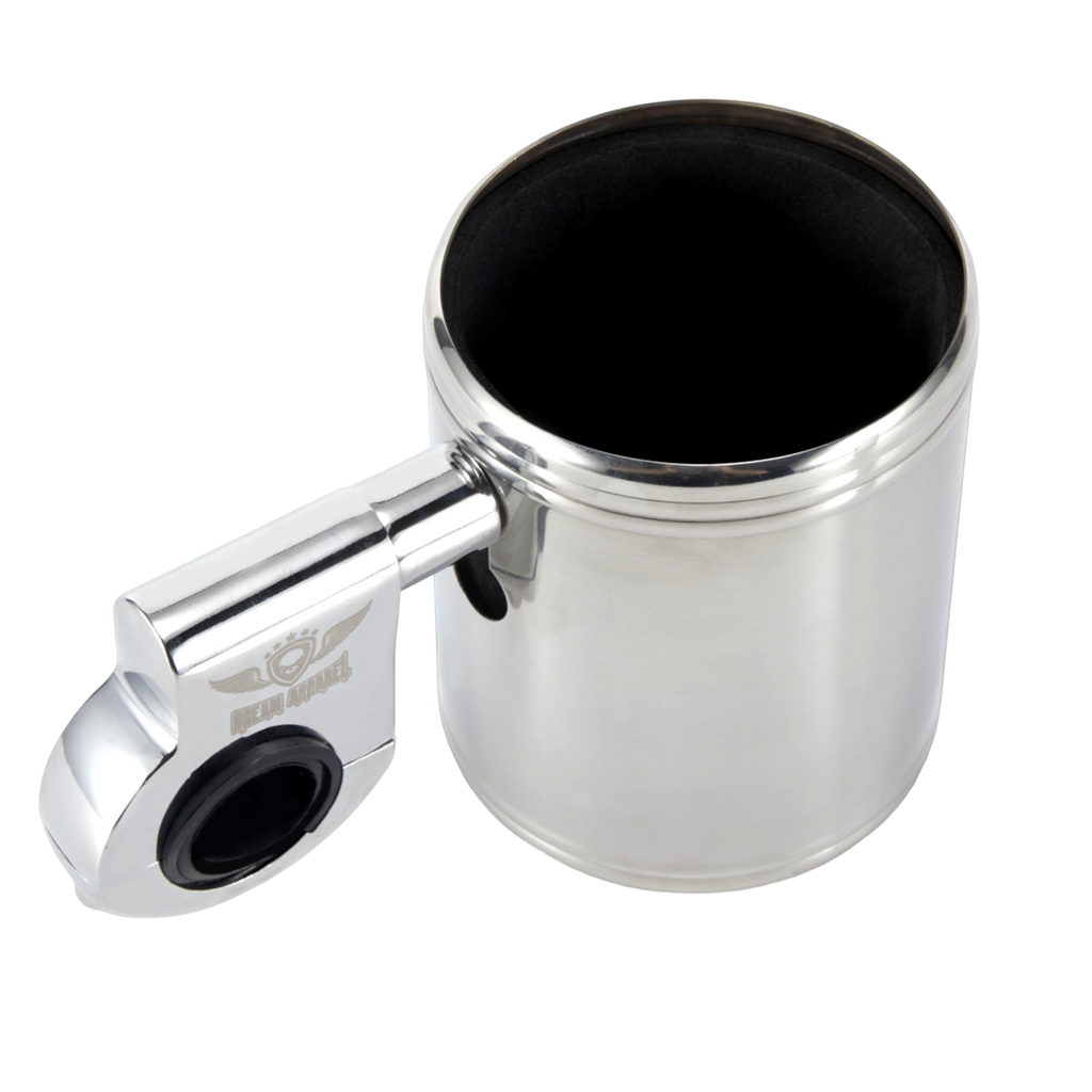 Dream Apparel Motorcycle Cup Holder Heavy Duty Stainless Steel With Foam Pad Universal Handlebar