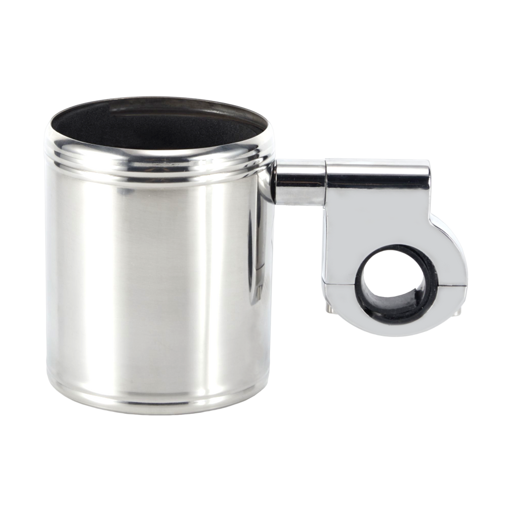 Dream Apparel Motorcycle Cup Holder Heavy Duty Stainless Steel With Foam Pad Universal Handlebar
