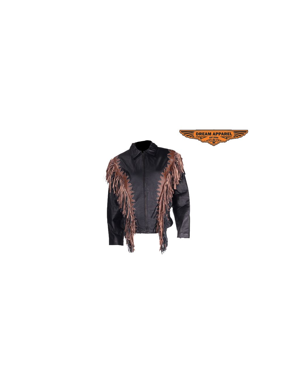 Womens Motorcycle Jacket With Studs & Fringes