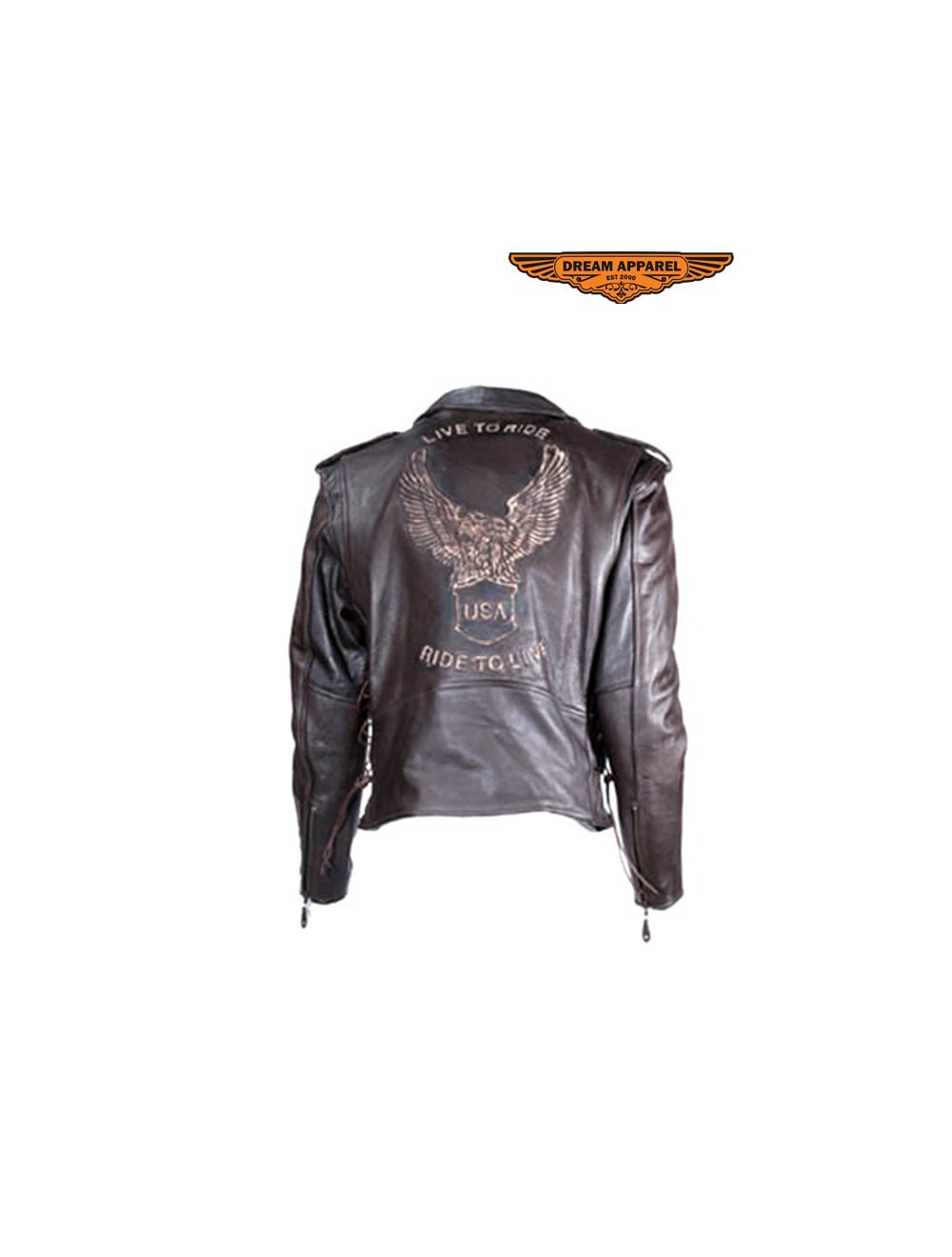 Mens Retro Black Motorcycle Jacket