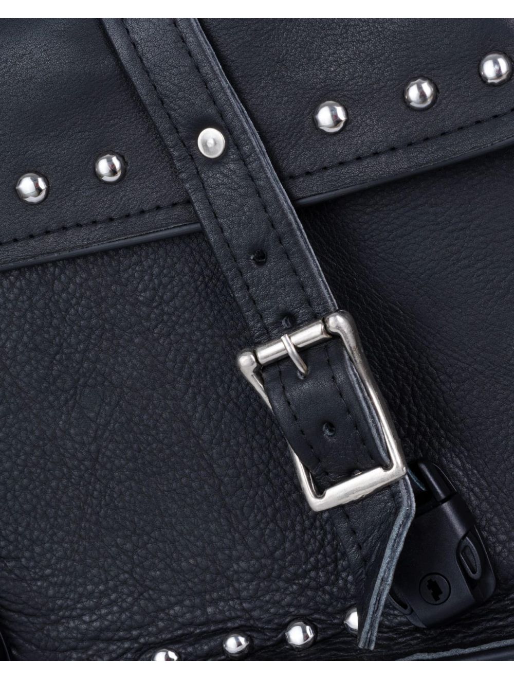 Dream Apparel Black Motorcycle leather Saddlebags with Studs