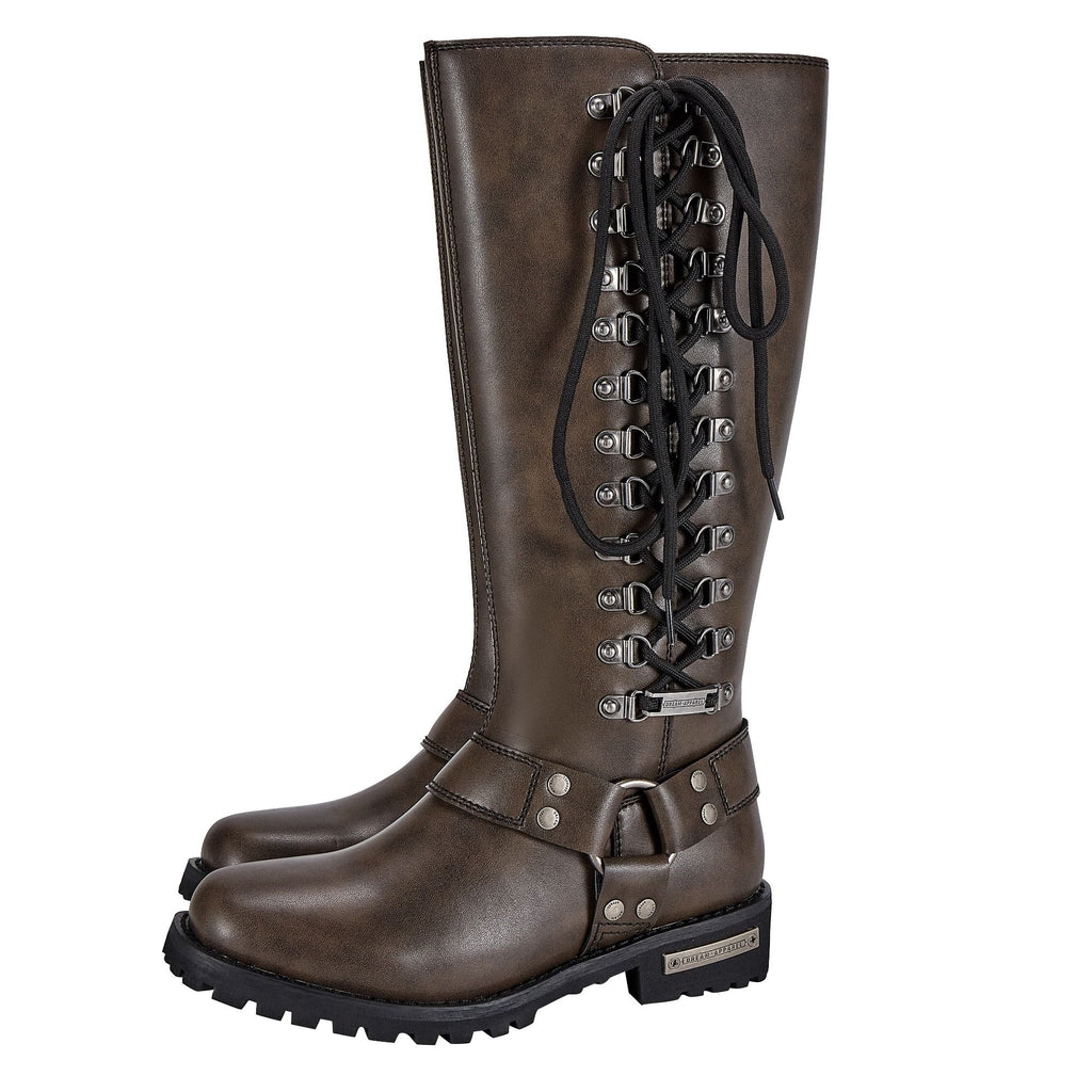 Dream Apparel® Women Biker Long Boots with Laces