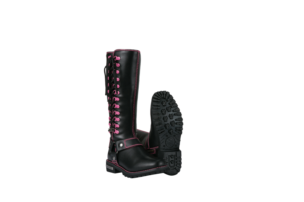 Dream Apparel® Women Biker Long Boots with Laces